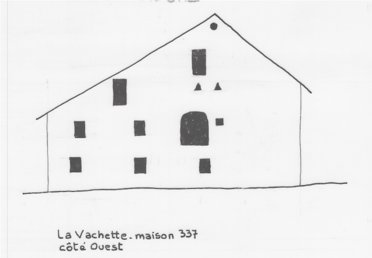 Habitat permanent. Typologie des pignons. la Vachette, parcelle 337.