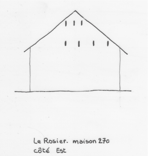 Habitat permanent. Typologie des pignons. Le Rosier, parcelle 270.