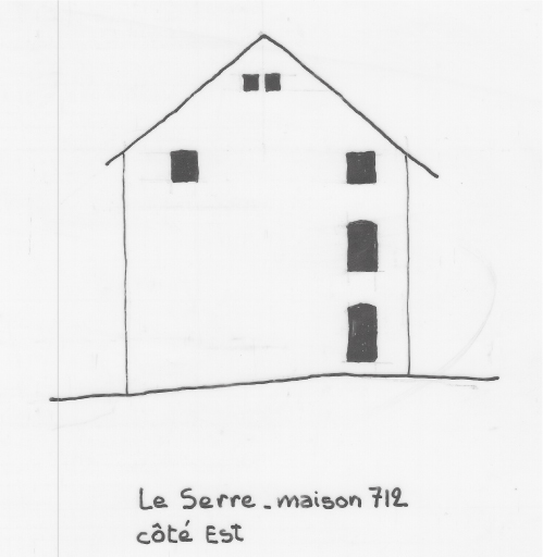 Habitat permanent. Typologie des pignons. Le Serre, parcelle 712.