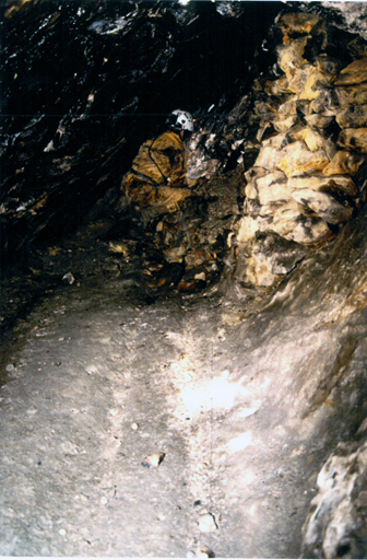 Saint-roch, galerie de transport avec traces de traineaux.