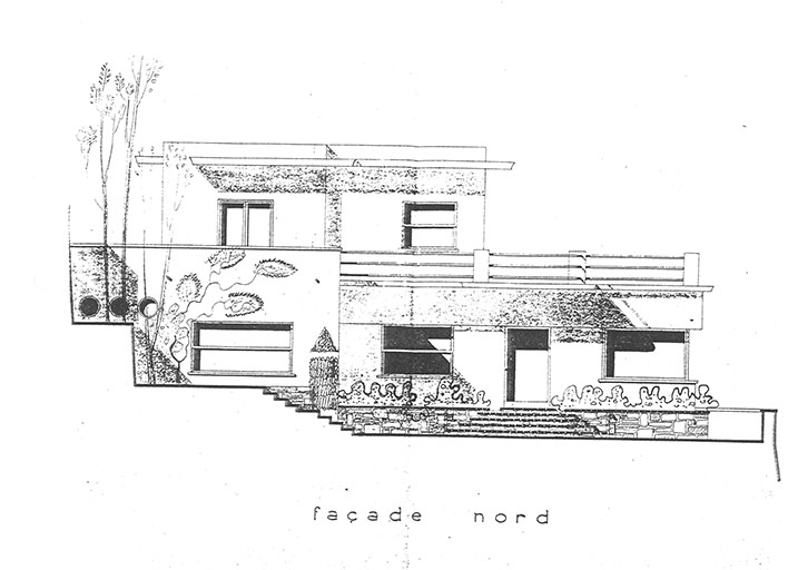[Villa Toi et Moi. Projet d'agrandissement, 1947. Détail : élévation nord.
