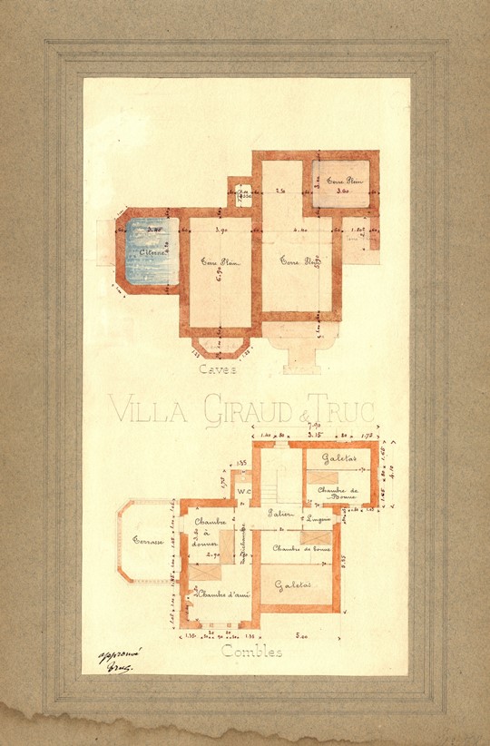 VILLA GIRAUD & TRUC. Caves. Combles.
