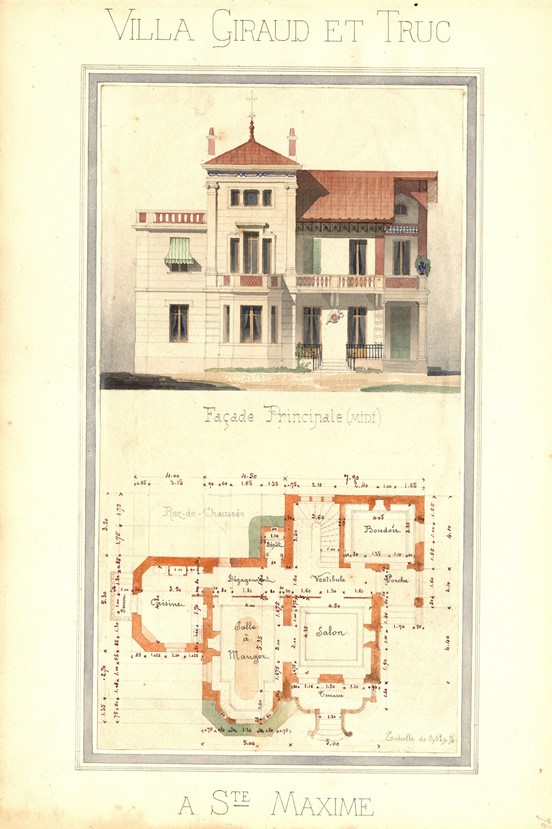 VILLA GIRAUD ET TRUC. Façade Principale (MIDI). Rez-de-Chaussée.