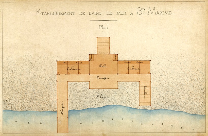 ETABLISSEMENT DE BAINS DE MER A STE MAXIME. Plan.