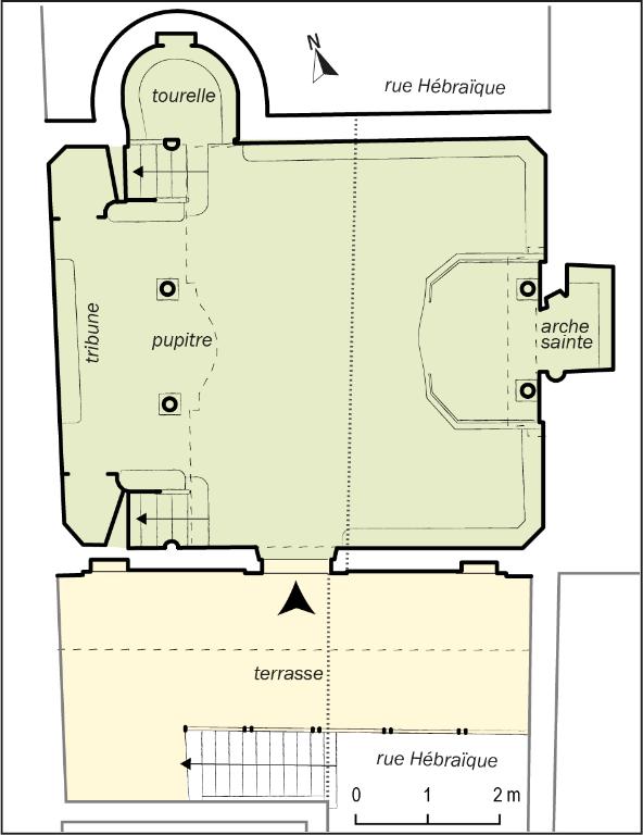 Plan de la grande salle de prière.