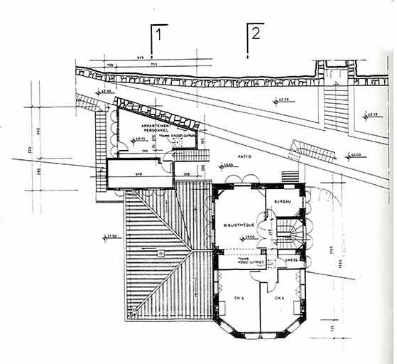 [Villa Marguerite à Eze. Permis de construire. Etat des lieux avant transformation : plans, élévations.] 1968. Détail : plan de l'étage.
