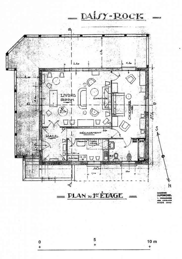 [Villa Daisy Rock à Antibes. Plan du 1er étage.] 1938.