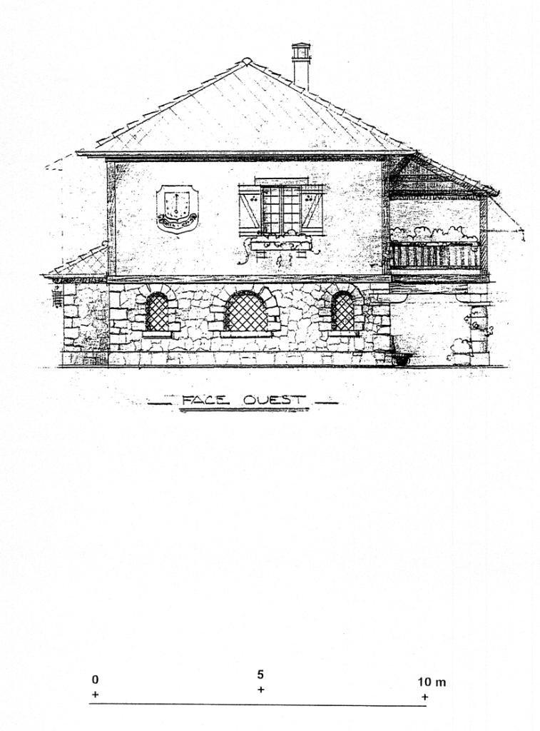 [Villa Daisy Rock à Antibes. Elévation ouest]. 1938.