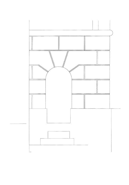 Relevé schématique de la base de la tour de l’horloge. 