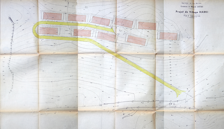 Projet de village Harkis, plan d'implantation [années 1960].