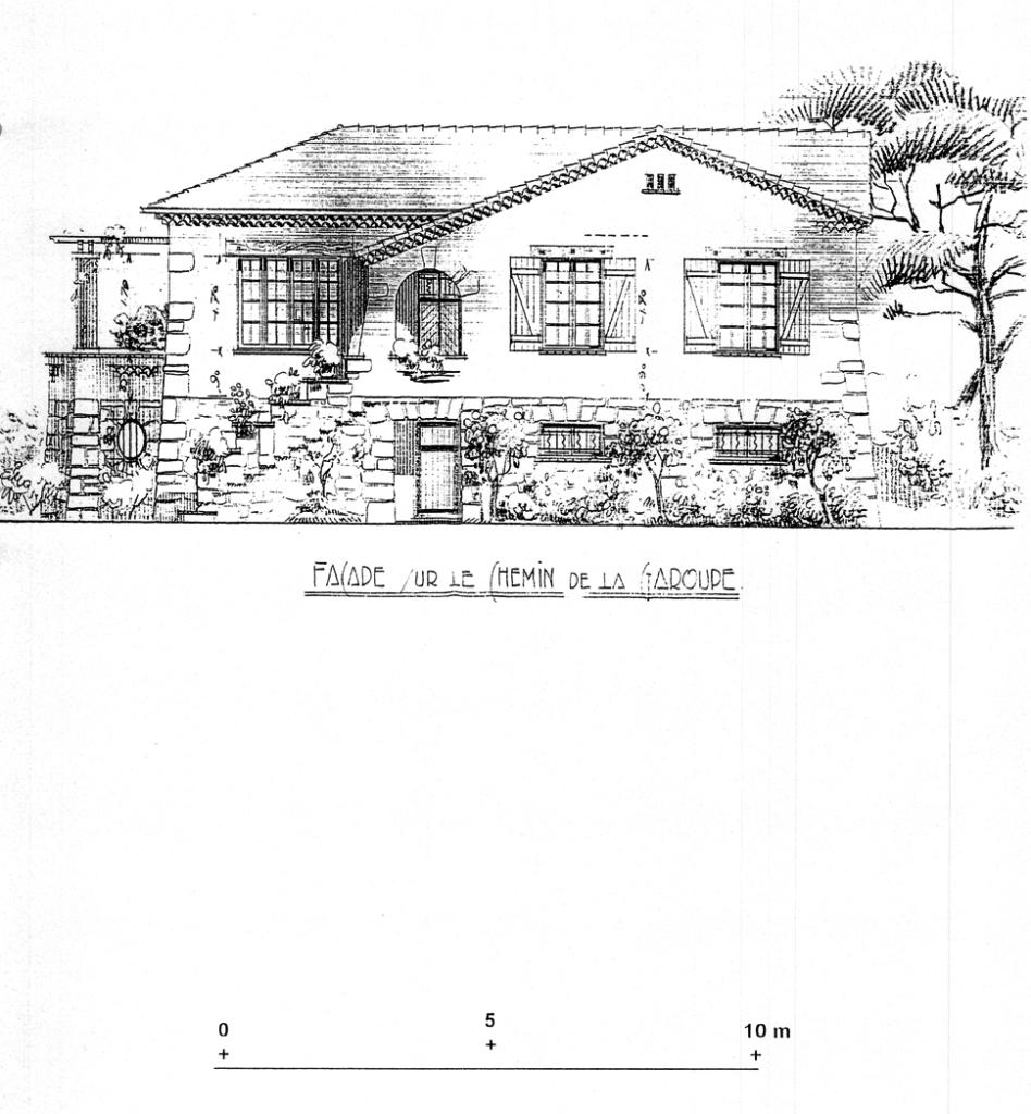 [Villa La Florida à Antibes. Façade antérieure ouest.], 1938.