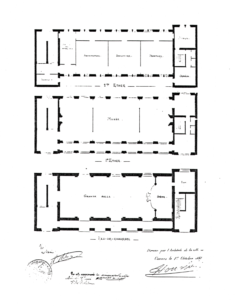 [Projet d'Ecole des Beaux-Arts à Cannes. Plans.] 1881.