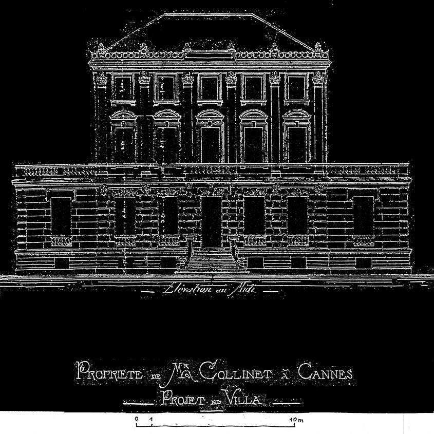 Propriété de Mr Collinet à Cannes. Projet de villa. Elévation au midi. [Villa Monte Leo], 1877.