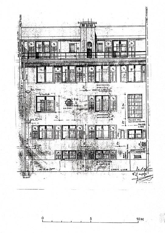 [Immeuble 9 rue Meynadier à Cannes. Elévation sur la cour.] 1935.