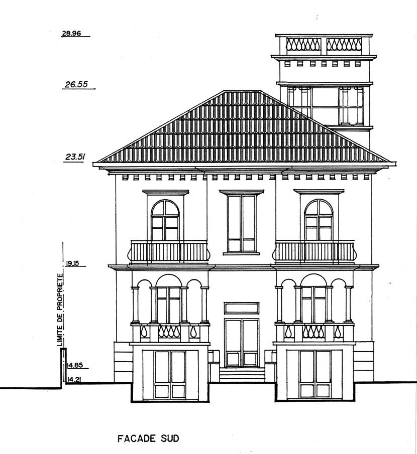 [Villa Notre-Dame des Pins. Façade sud.], 1997.