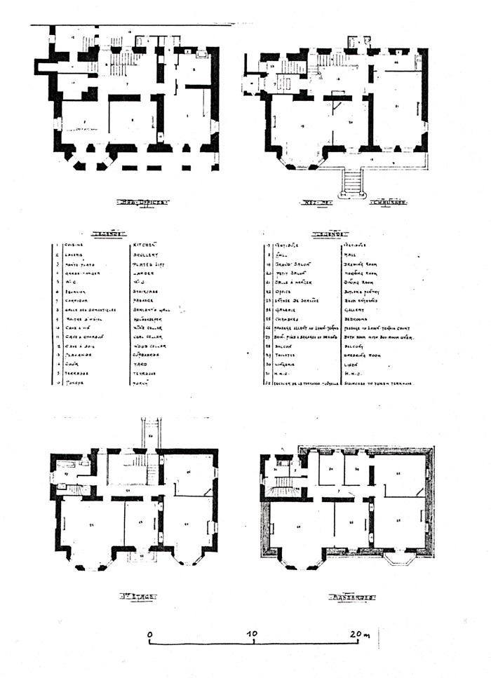 [Villa Saint-Georges à Cannes. Plans du sous-sol et du 1er étage.], vers 1890.