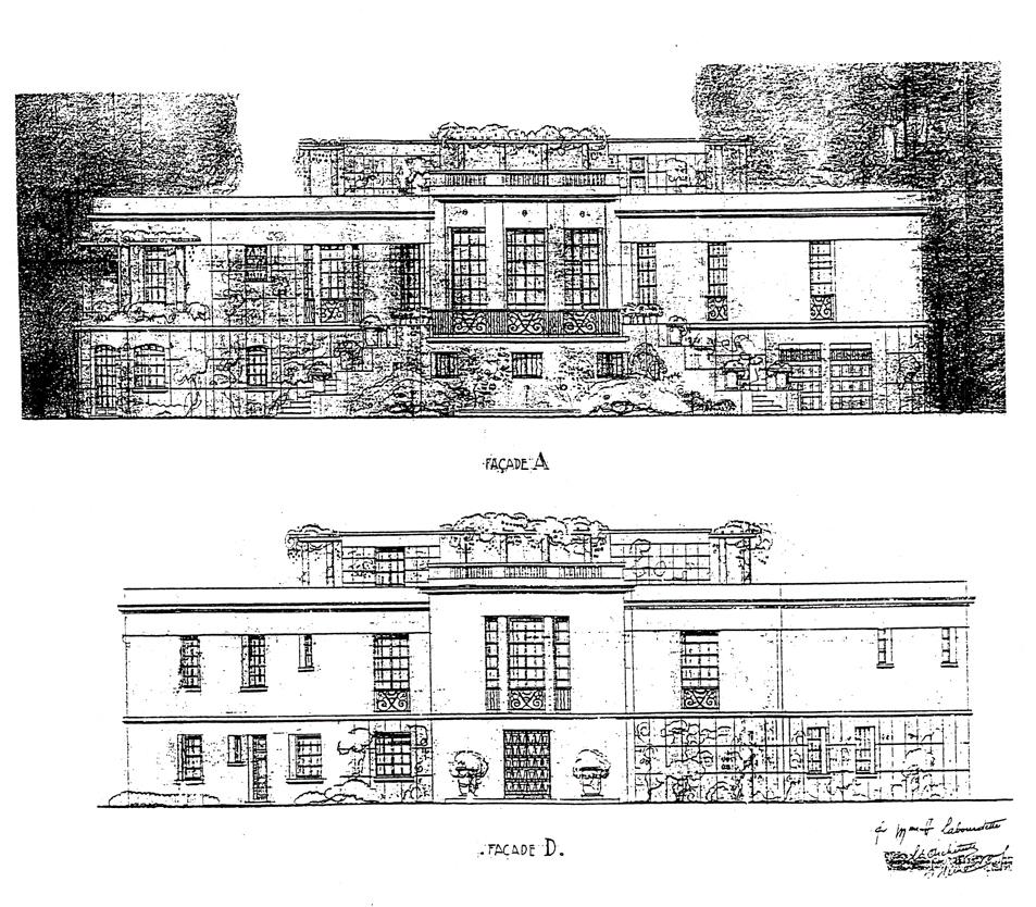 [Villa Laurana à Cannes. Elévations antérieure sud-ouest et postérieure nord-est.] 1927