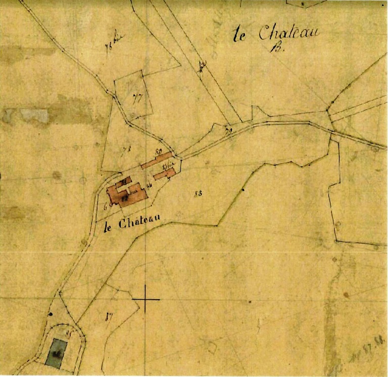 Plan cadastral de la commune de Vidauban, 1834, section A, parcelles 80 à 83.