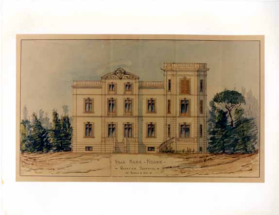Villa Marie-Mélanie. Quartier Terrafial. [Elévation sud.], [1900].