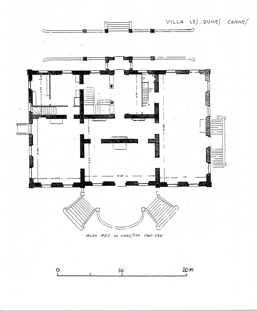 Villa Les Dunes. Cannes. Plan rez-de-chaussée, sd.