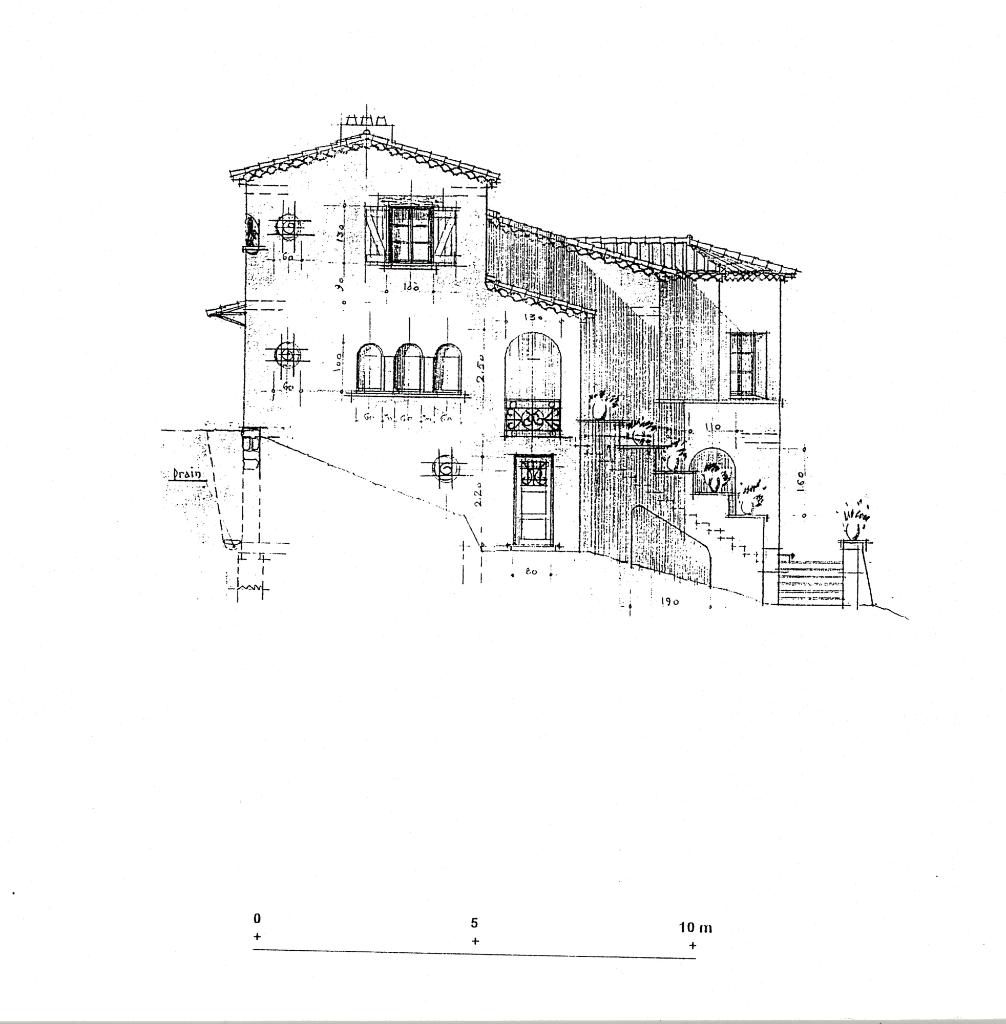 Propriété de Mr. et Mme Brunschwyler. [Villa Mariza à Cannes. Elévation latérale ouest.]. 1950.