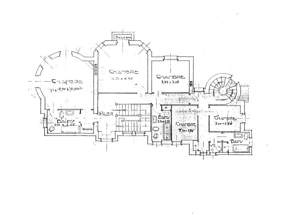 Propriété de Mr. Minchin - Isola Bella - Cannes. Projet de villa. [Plan du 1er étage.] 1928.