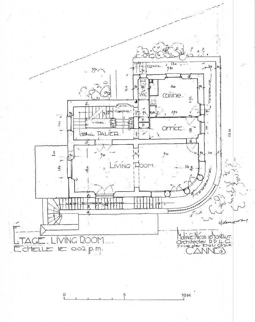 [Villa Capri à Cannes. Plan du rez-de-chaussée.] 1927.