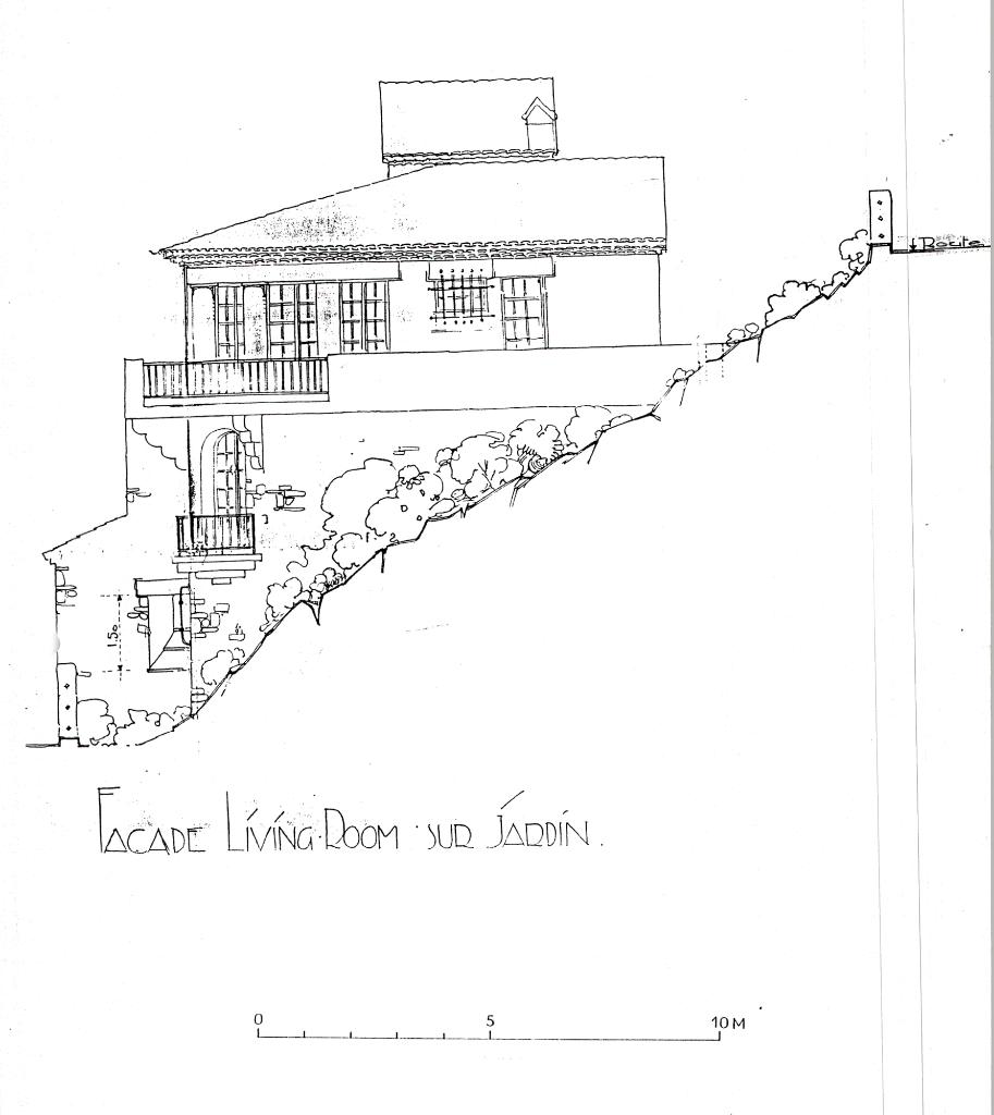 [Villa Capri à Cannes. Elévation sud-ouest.], 1927.