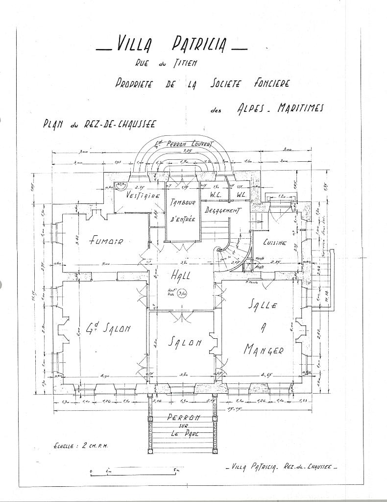 Villa Patricia - Plan du 1er étage, 1926.