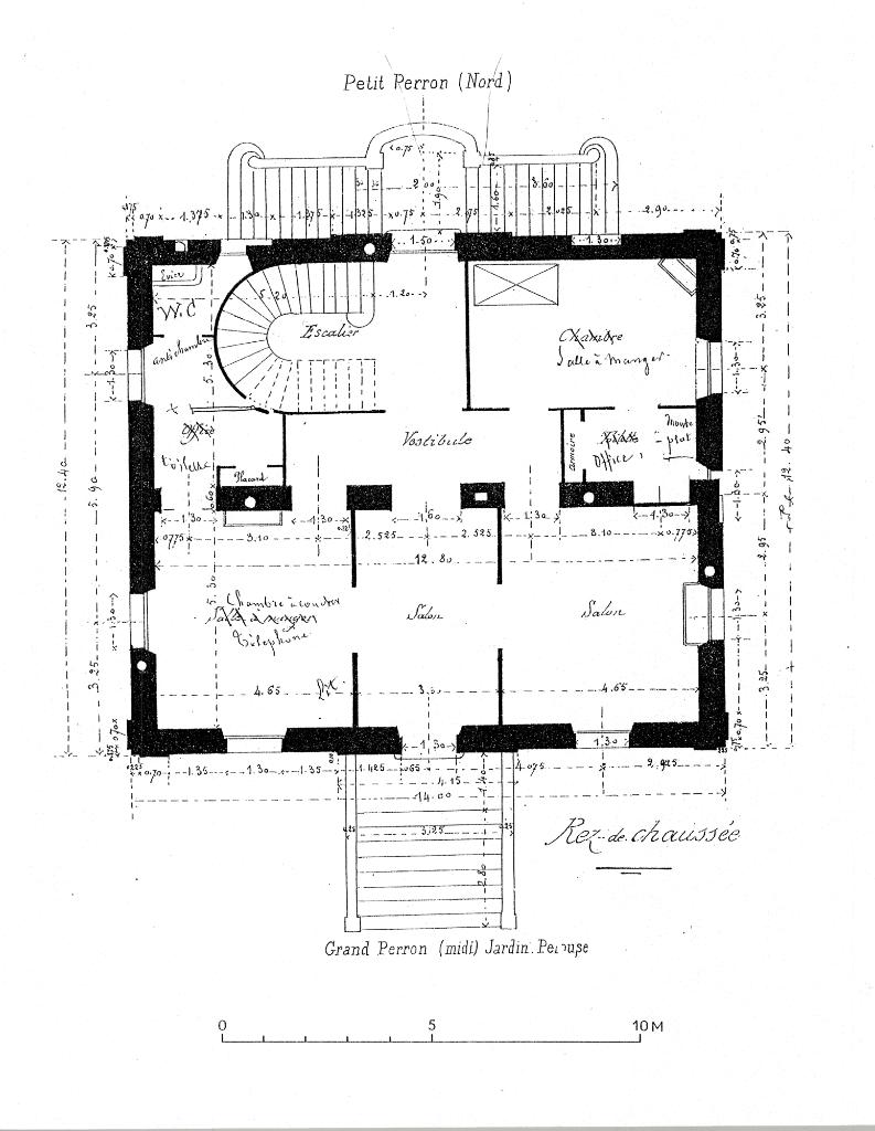 [Villa Patria à Cannes. Plan du rez-de-chaussée.], entre 1914 et 1919.