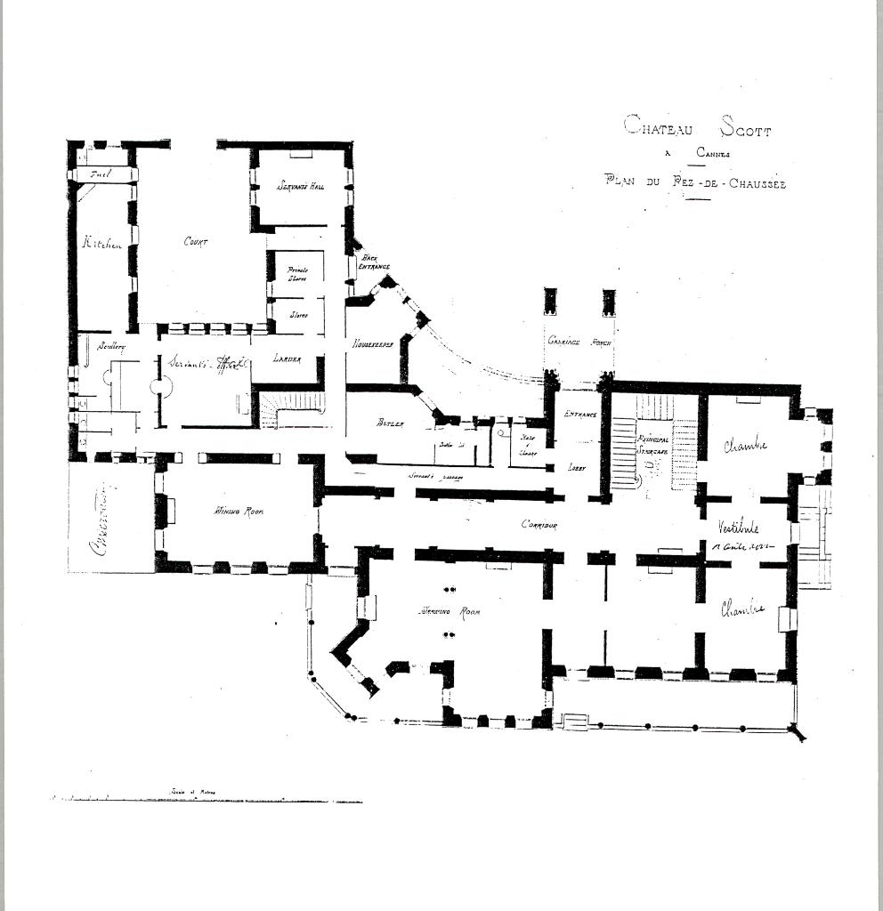 Château Scott à Cannes. Plan du rez-de-chaussée, sd.