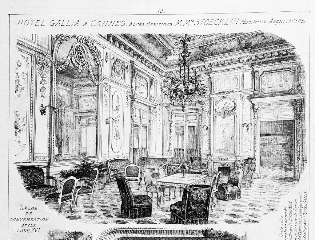 Salon de conversation style Louis XVI, [vers 1901].