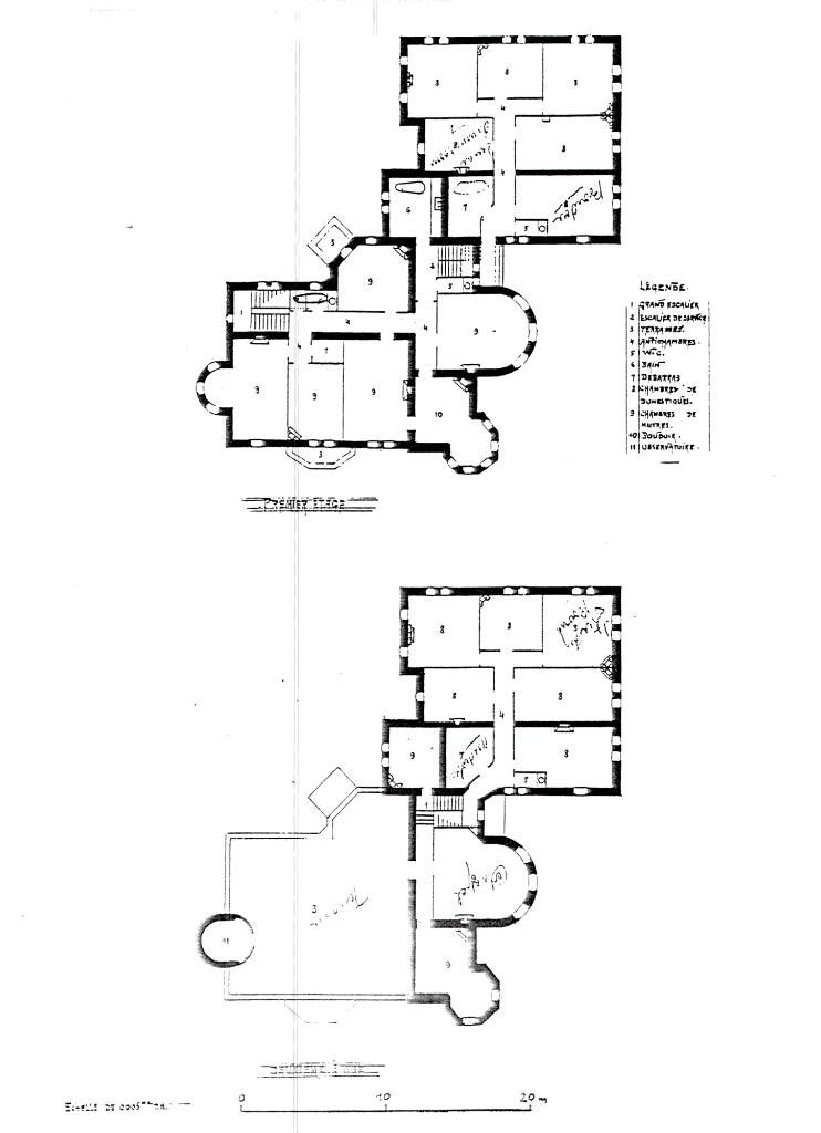 [Château Saint-Michel à Cannes. Plans du 1er et du 2e étages.], vers 1880 ?