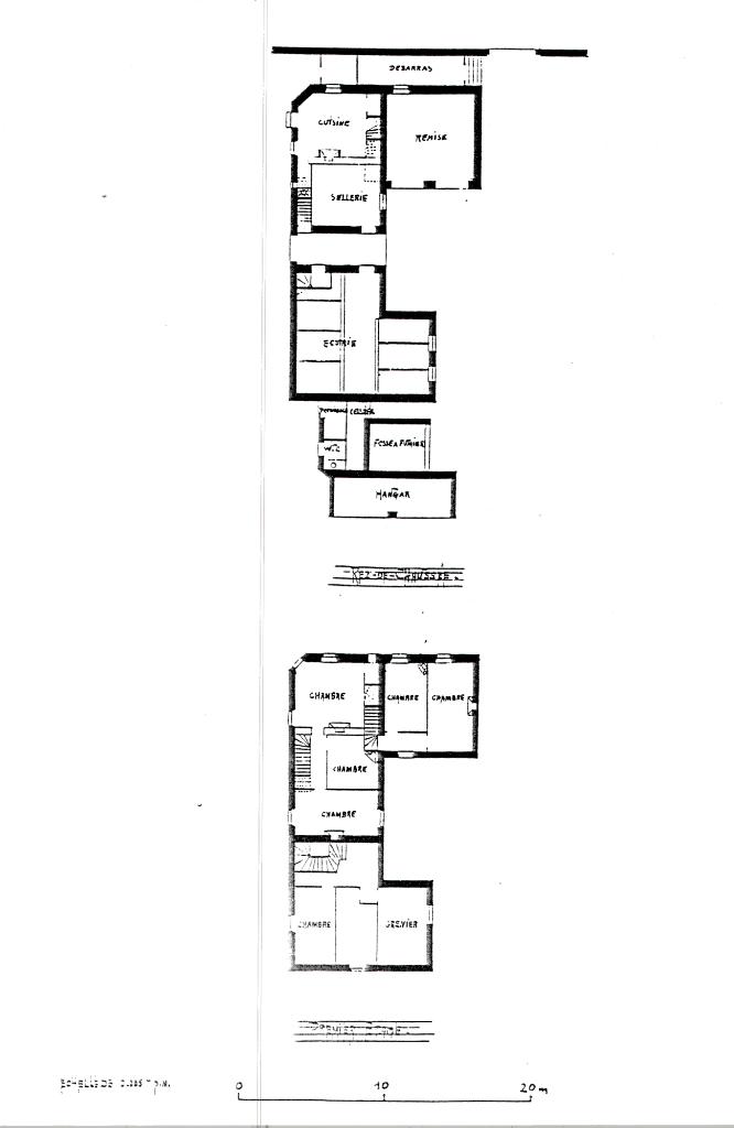 [Château Saint-Michel à Cannes. Dépendances. Plans du rez-de-chaussée et du 1er étage.], vers 1880 ?