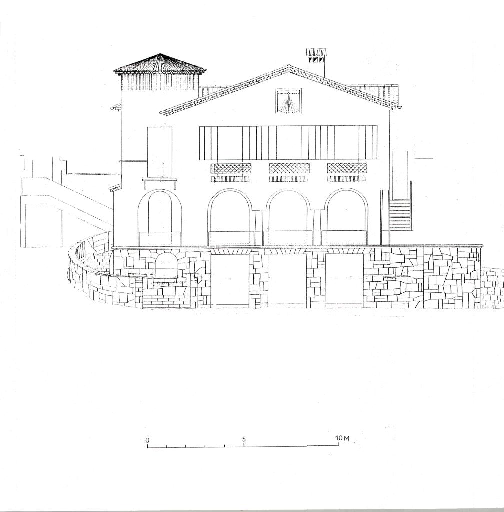 [Villa Tahoe à Cannes. Plans et façade sud.], 1938. Détail : façade sud.