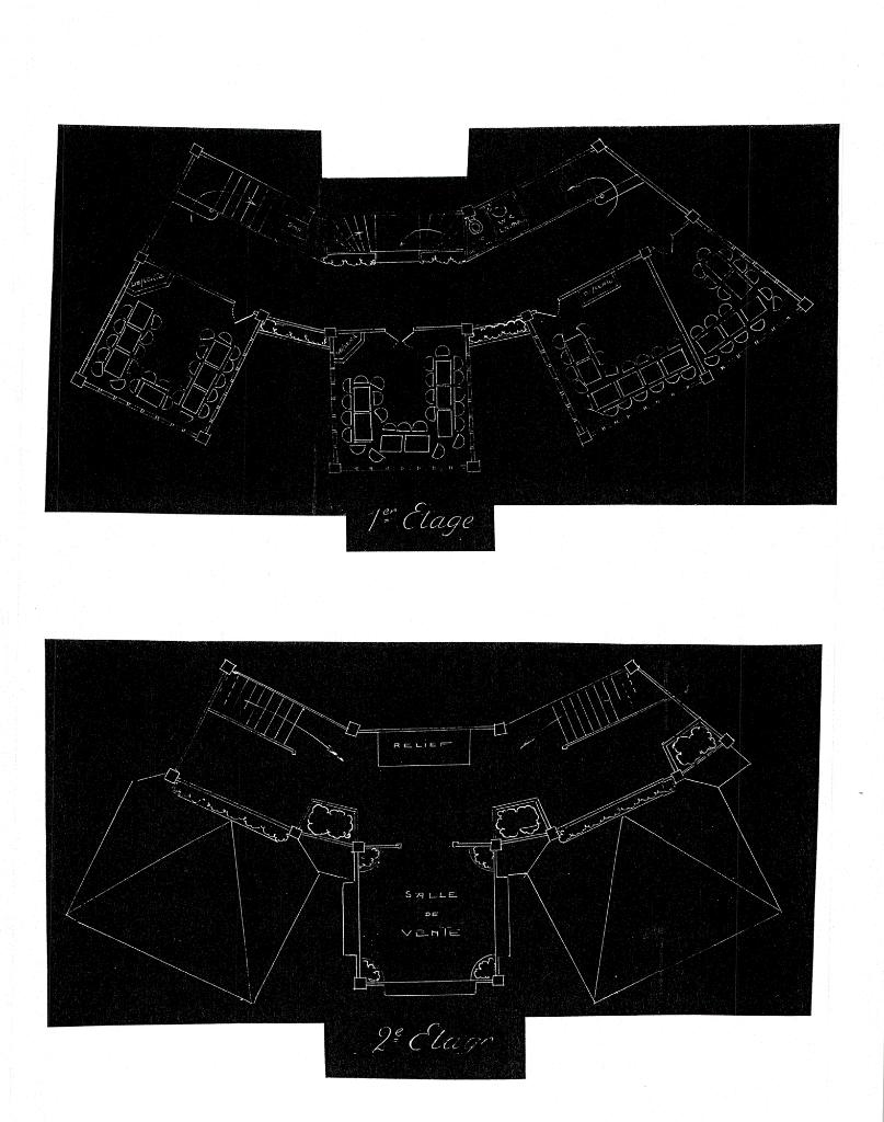 [Projet de salon de thé-boutique au belvédère de Super-Cannes. Plans du 1er et 2e étages.], [1926].