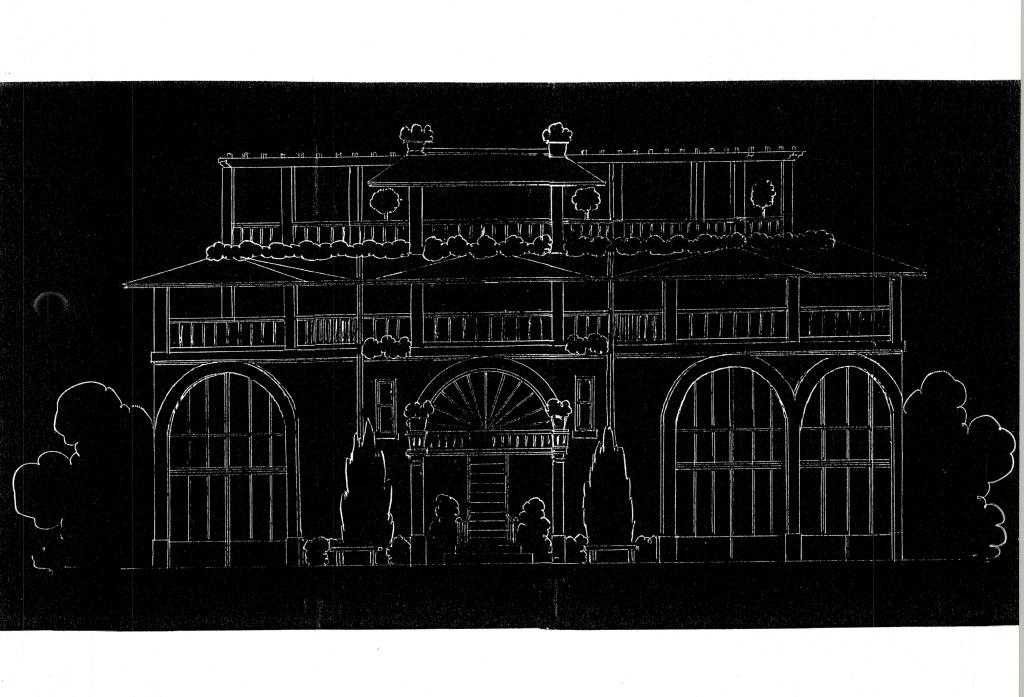 [Projet de salon de thé-boutique au belvédère de Super-Cannes. Façade.], [1926].
