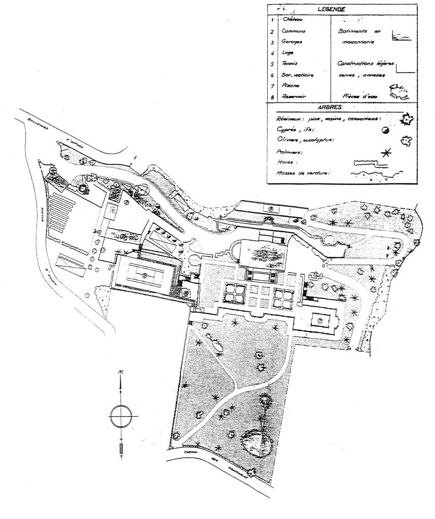 [Château Thorenc à Cannes. Plan partiel du jardin rénové.], [après 1932].