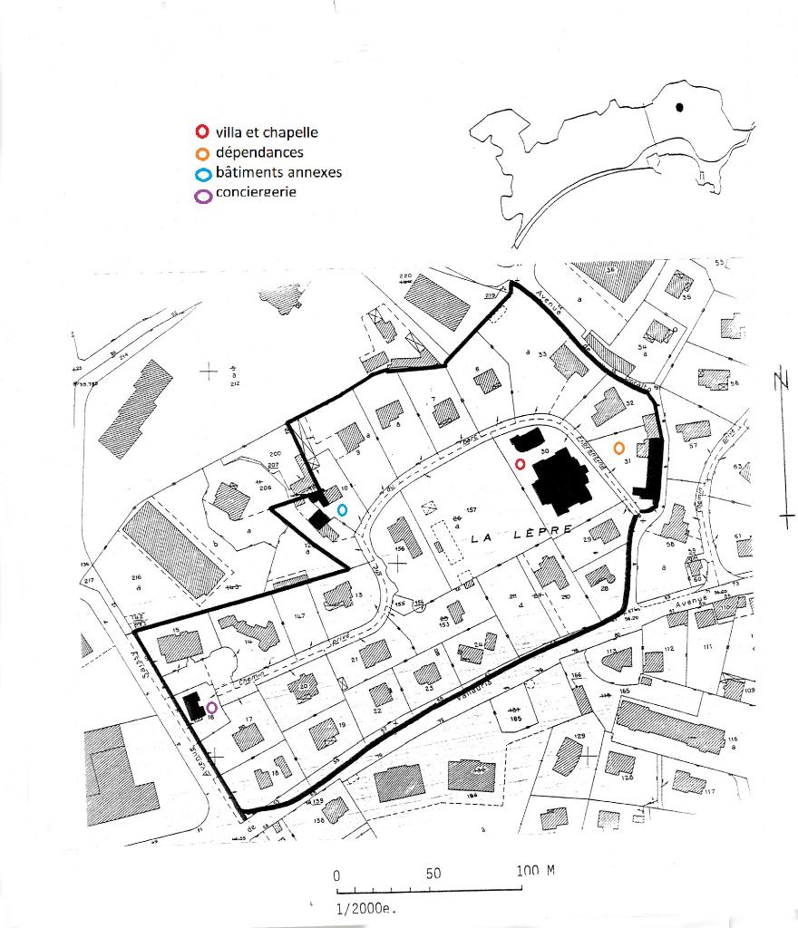 Plan de situation sur fond de plan cadastral 1981, section CW.