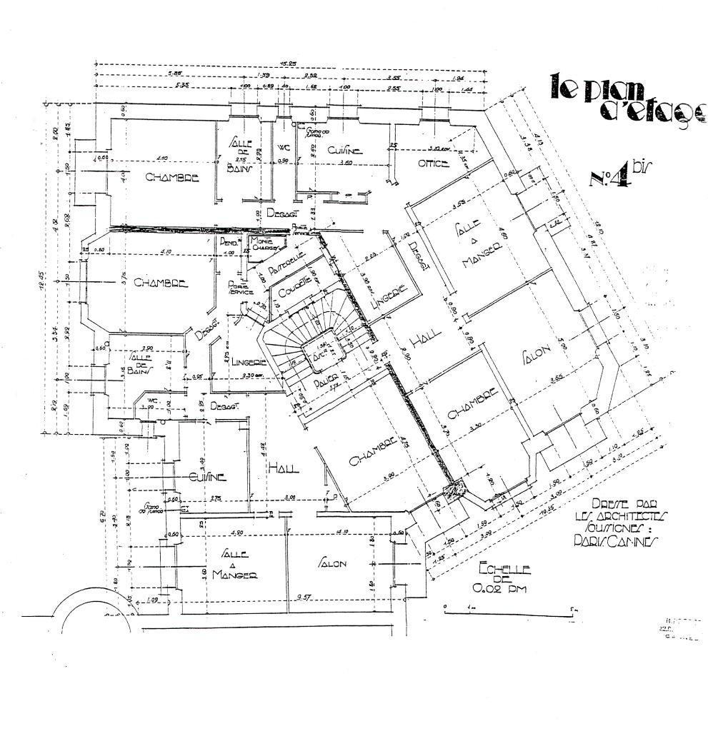 Palais Gothique. Plan d'étage. [Agrandissement], 1928.
