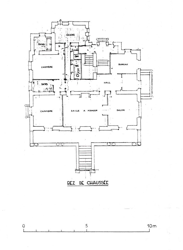 [Villa Talbot. Plan du rez-de-chaussée.], 1951.