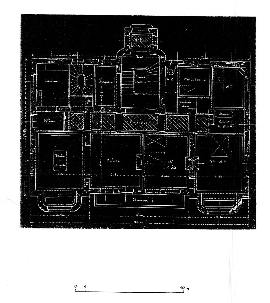 Propriété de M. Duval à Cannes. Projet d'une grande villa à loyer. [villa la Parisienne]. Rez-de-chaussée. 1909.