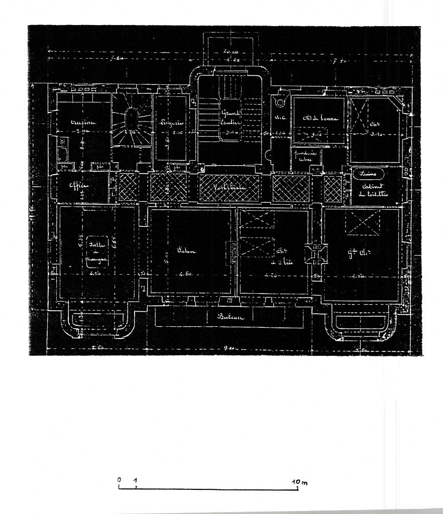 Propriété de M. Duval à Cannes. Projet d'une grande villa à loyer. [villa la Parisienne]. 1er étage. 1909.
