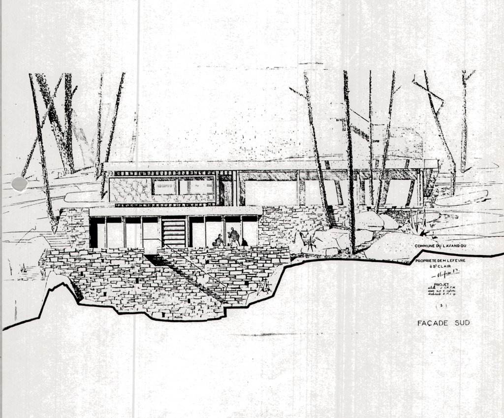 Propriété de M. Lefèvre à Saint-Clair. [Villa Le Pin Blanc]. Façade sud, 1957.