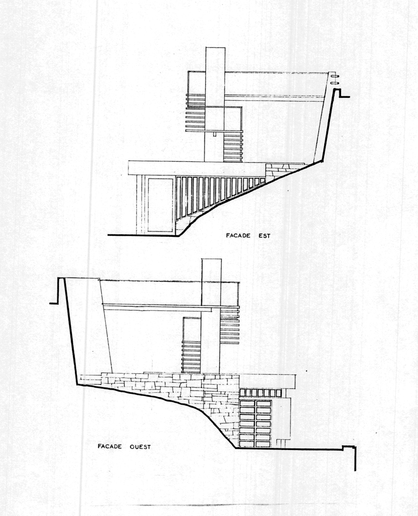 Propriété de M. Lefèvre à Saint-Clair. [Villa Le Pin Blanc]. Façade est. Façade ouest, 1957.