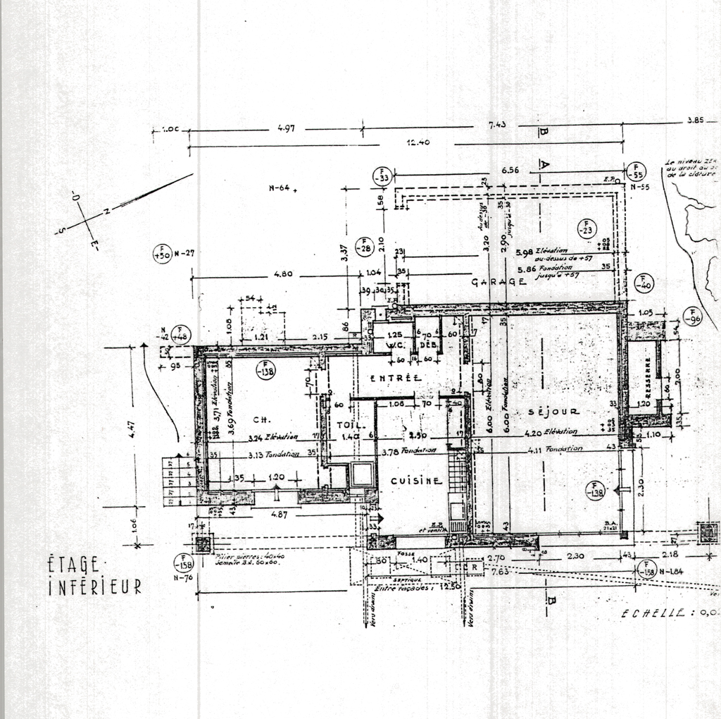 [Maison 7 avenue des Cistes au Lavandou. Plan de l'étage de soubassement.], 1959.