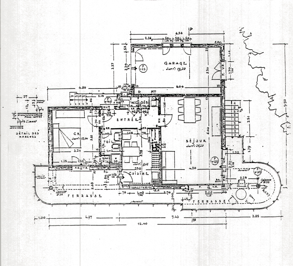 [Maison 7 avenue des Cistes au Lavandou. Plan du rez-de-chaussée surélevé.], 1959.