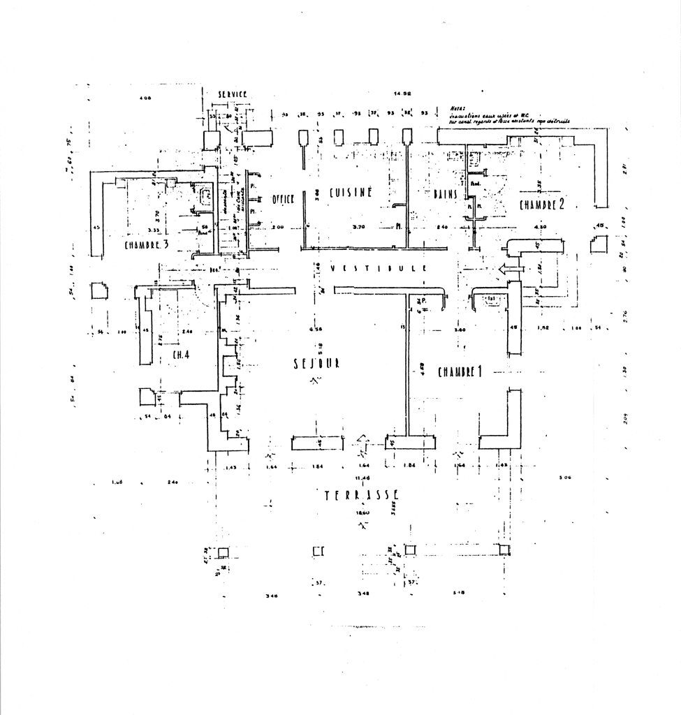 [Maison au domaine du Layet, Le Lavandou. Plan du rez-de-chaussée.], 1951.