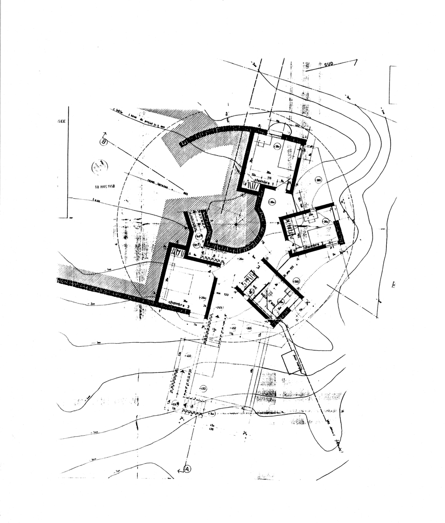 [Villa Altaïr au Lavandou. Plan de l'étage de soubassement.], 1958.