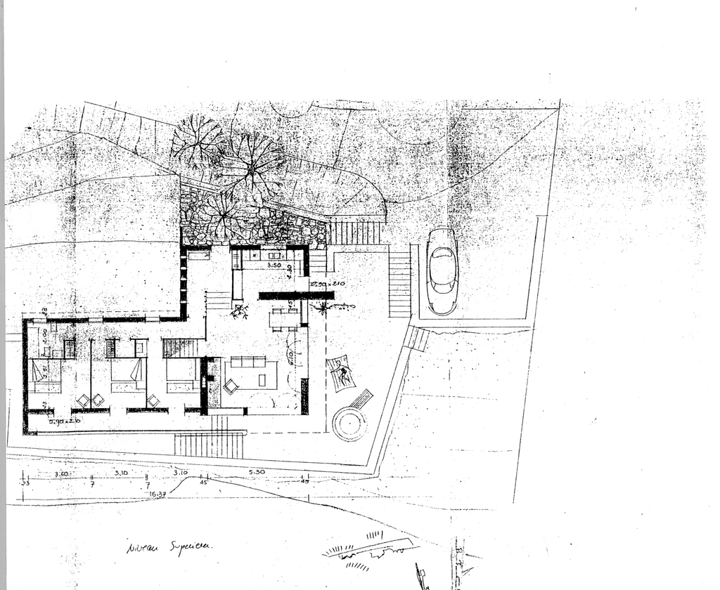 [Villa Farniente au Lavandou. Plan du rez-de-chaussée surélevé.]